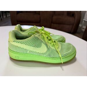 Nike Air Force 1 Low Upstep Sneakers Ghost Green Neon Netted AF1 Women's Size 8
